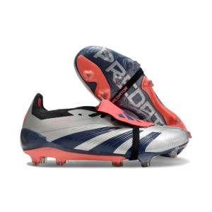 Predator 24 FG plateado, azul marino y coral para cancha de pasto natural