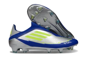 F50 FG Laceless Messi La Vida Rápida Silver Metallic Solar Yellow Lucid Blue FGAF1652