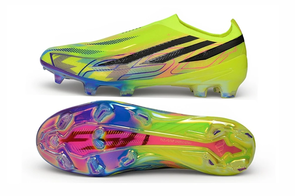F50 Hyperfast FG Laceless Team Solar Yellow Core Black Lucid Pink FGAF1763 - Imagen 5