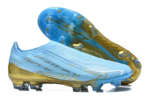 F50 Hyperfast FG Laceless Light Blue Gold Metallic Cloud White FGAF1779