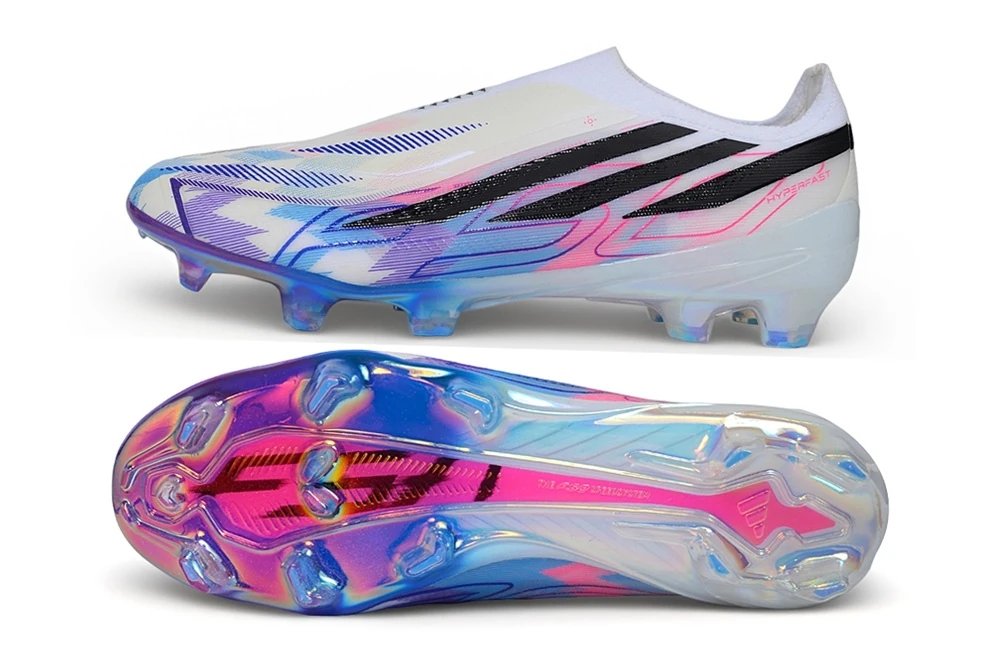 F50 Hyperfast FG Laceless Cloud White Royal Blue Lucid Pink FGAF1791 - Imagen 5