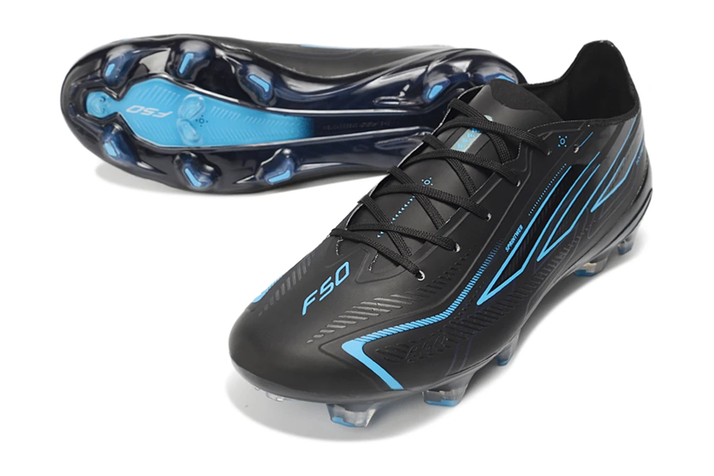 F50 Hyperfast FG Laceless Black Pack Core Black Core Black Lucid Ray Blue FGAF1793 - Imagen 2