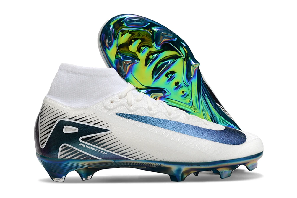 Mercurial Superfly 10 White Silver Navy FG FGNM3524