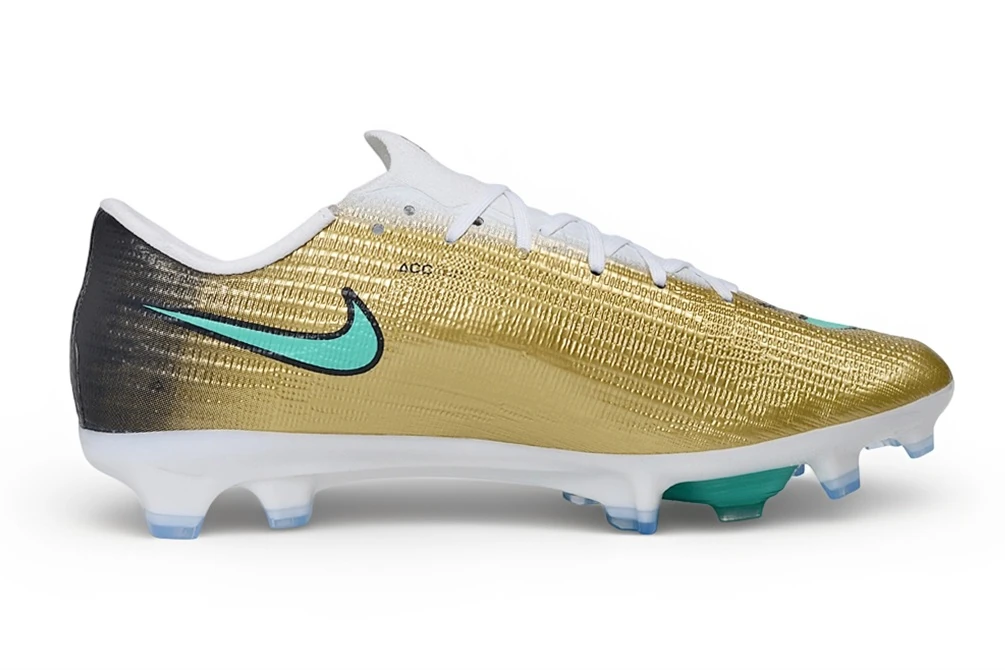 Mercurial Superfly 11 Mbappe Golden Boot Gold White Mint Green FG #28mx STNM0024 - Imagen 6