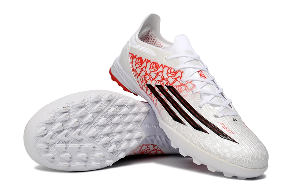 F50 Lamine Yamal Heartbreaker White Black Lucid Red Laceless TF TFAF0659 - Imagen 3