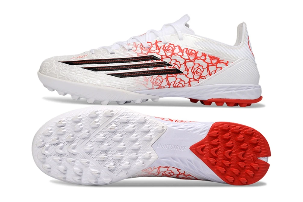 F50 Lamine Yamal Heartbreaker White Black Lucid Red Laceless TF TFAF0659 - Imagen 5