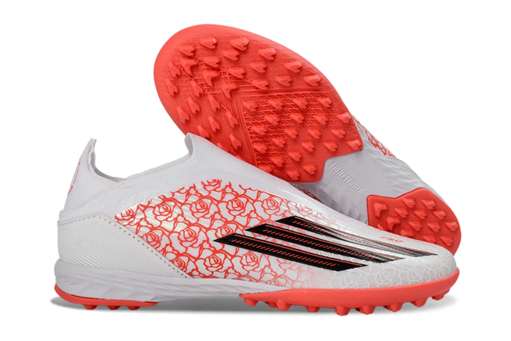 F50 Lamine Yamal Heartbreaker White Black Lucid Red Laceless TF TFAF0662 - Imagen 2