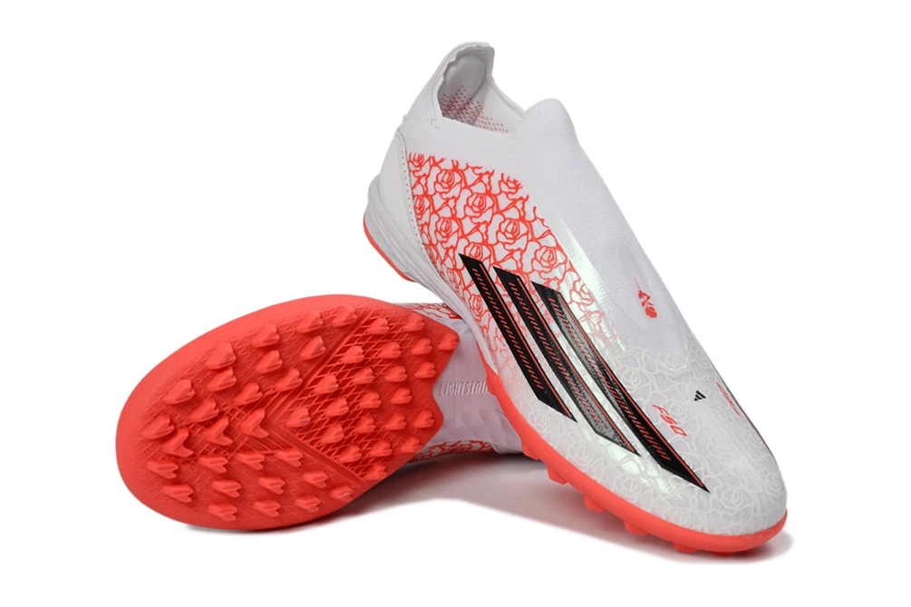 F50 Lamine Yamal Heartbreaker White Black Lucid Red Laceless TF TFAF0662 - Imagen 5