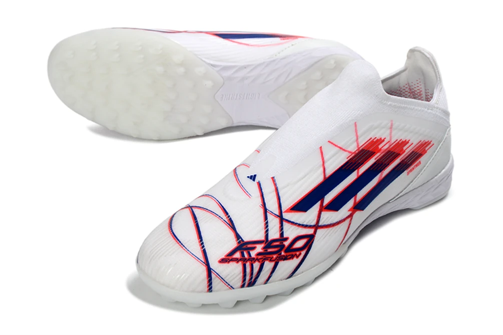 F50 White Red Blue Line Graphic Laceless TF TFAF0675