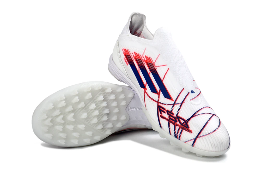 F50 White Red Blue Line Graphic Laceless TF TFAF0675 - Imagen 5