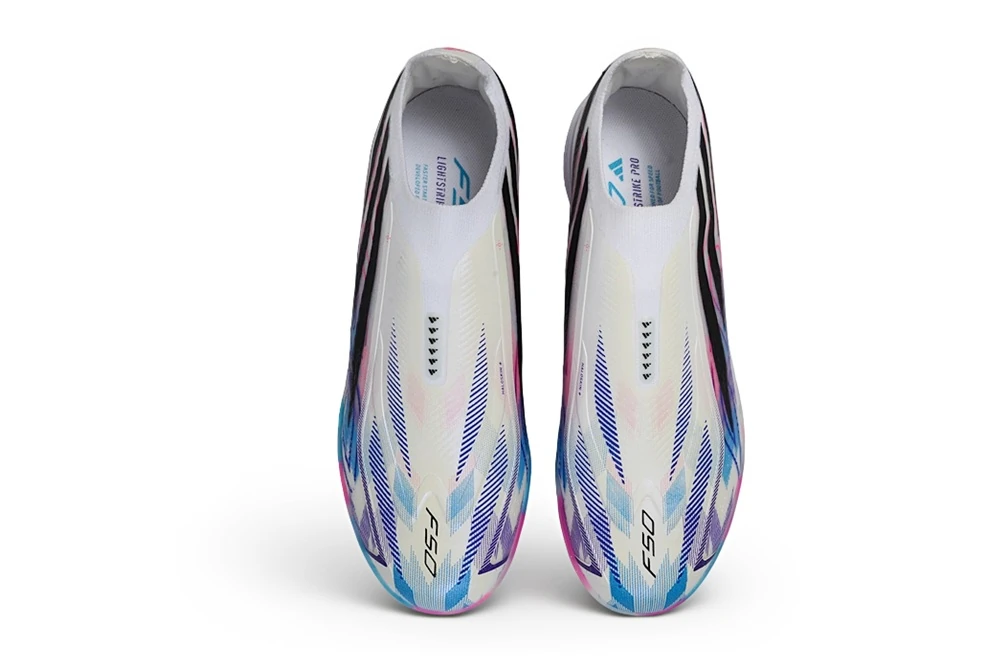 F50 Hyperfast Y-3 White Blue Pink Multicolor Laceless TF TFAF0741 - Imagen 2