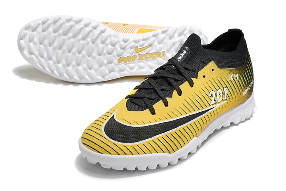 Mercurial Vapor 15 Kylian Mbappe Goal 201 PE Black Metallic Gold White TF TFNM2044 - Imagen 2
